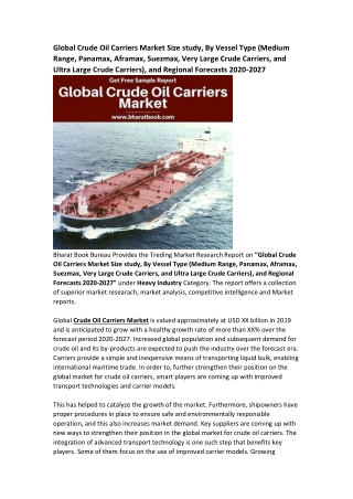 Worldwide Crude Oil Carriers Market Research Report Forecast to 2027