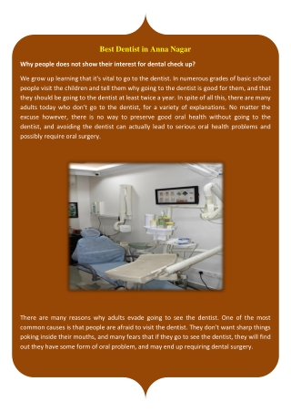 Dental Clinic in Anna Nagar