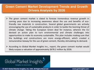 Green Cement Market 2020 – 2026 | Segments, Trends and Regional Analysis