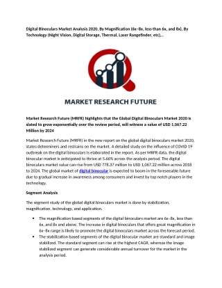 Digital Binoculars Market Analysis 2020, By Technology