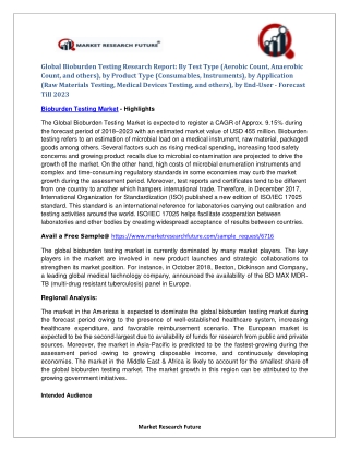 Bioburden Testing Market Research Report - Global Forecast till 2023