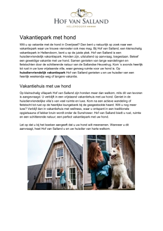 Hof van Salland - Vakantiepark met hond