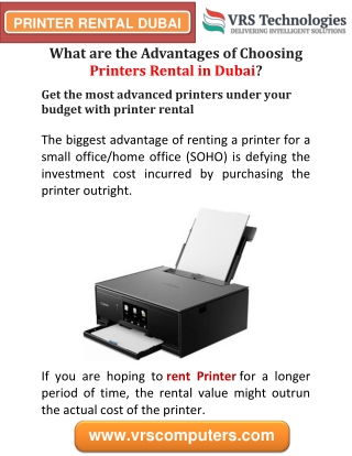 Advantages of Choosing Printer Rental Dubai