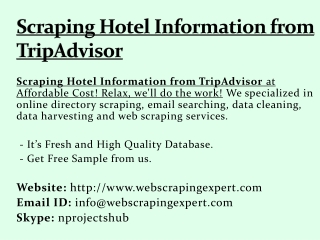 Scraping Hotel Information from TripAdvisor