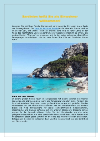 Sardinien heißt Sie als Einwohner willkommen!