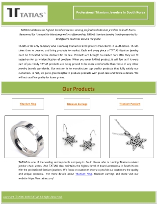 Professional Titanium Jewelers In South Korea