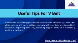 Useful Tips For V Belt