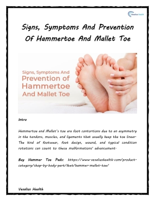 Signs, Symptoms And Prevention Of Hammertoe And Mallet Toe