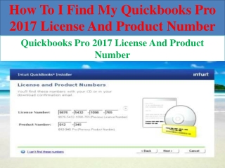 How To I Find My Quickbooks Pro 2017 License And Product Number