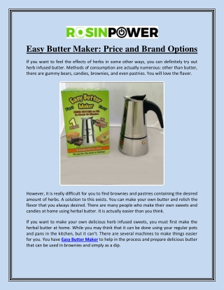 Easy Butter Maker: Price and Brand Options