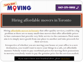 High Quality Moving Services Toronto