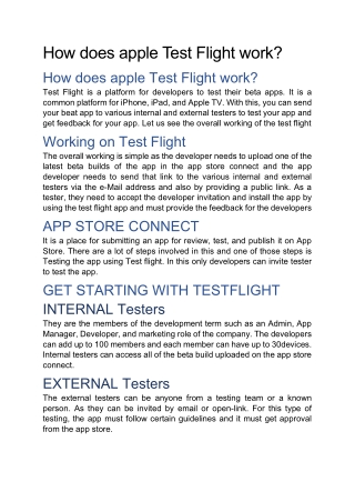 How does apple Test Flight work?
