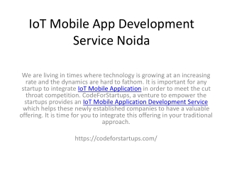 IoT Mobile App Development Service Noida
