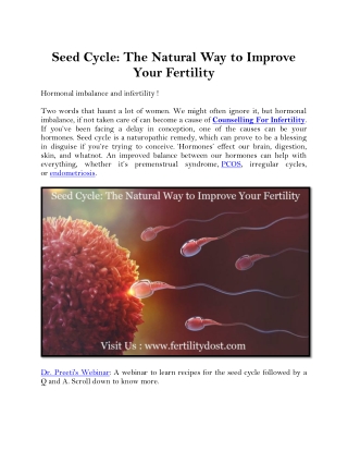 Seed Cycle: The Natural Way to Improve Your Fertility