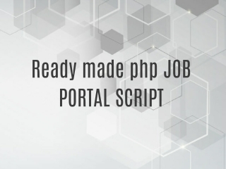 Readymade php  JOB PORTAL SCRIPT