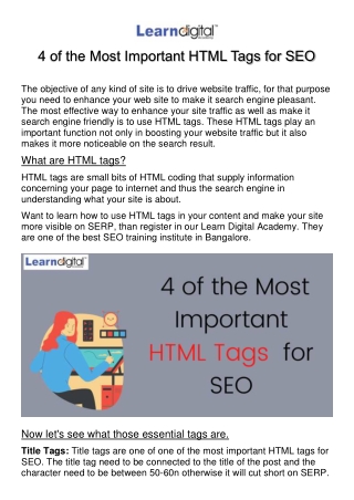4 of the Most Important HTML Tags for SEO