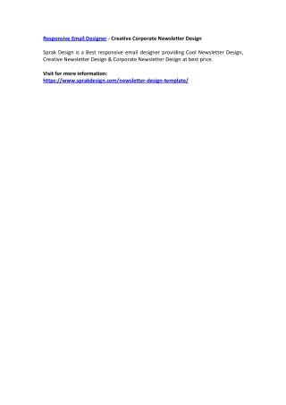 Responsive Email Designer - Creative Corporate Newsletter Design