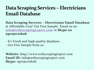 Data Scraping Services - Electricians Email Database