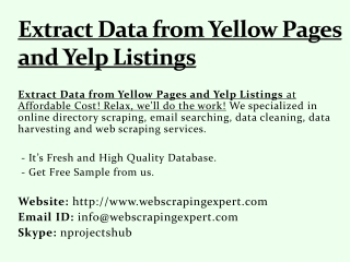 Extract Data from Yellow Pages and Yelp Listings