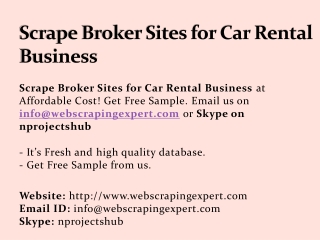 Scrape Broker Sites for Car Rental Business