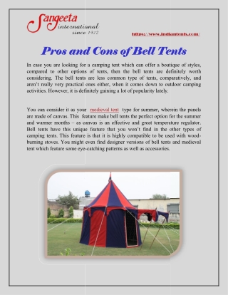 Pros and Cons of Bell Tents