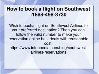 Southwest Airlines Reservations