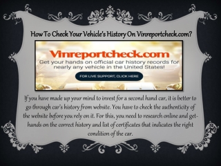 How To Check Your Vehicle’s History On Vinreportcheck.Com?