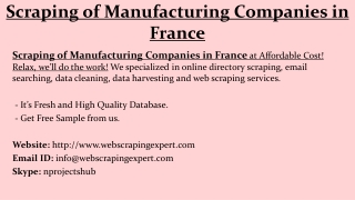 Scraping of Manufacturing Companies in France