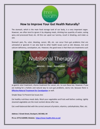 How to Improve Your Gut Health Naturally?