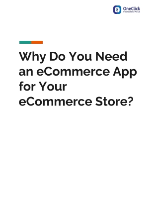 Why do You Need an eCommerce App for your eCommerce Store?