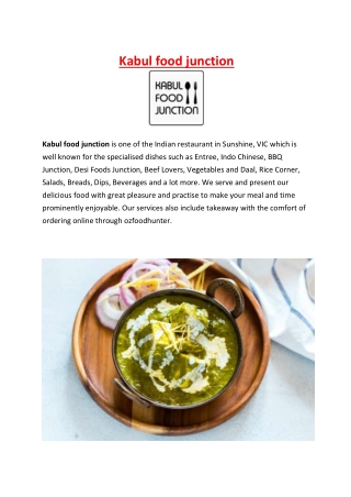 5% Off - Kabul food junction Menu Takeaway Sunshine, VIC