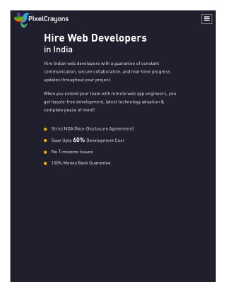 Hire Web Developers in India: Save Upto 60% on Cost