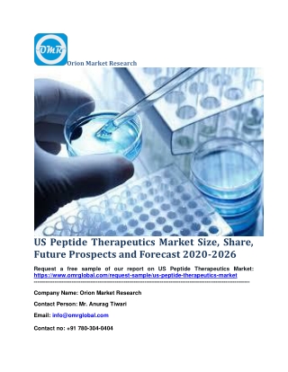 US Peptide Therapeutics Market Size, Share, Future Prospects and Forecast 2020-2026