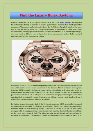 Find the Luxury Rolex Daytona