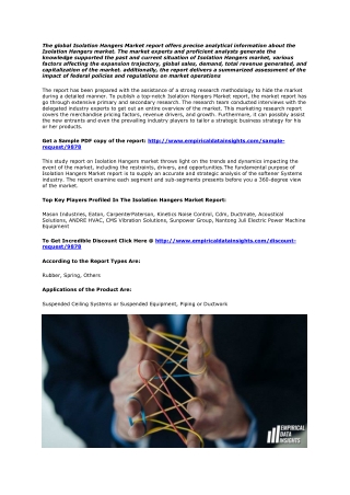 Isolation Hangers Market SWOT Analysis by Lead Players | 2020-2025