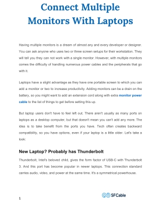 Connect Multiple Monitors With Laptops