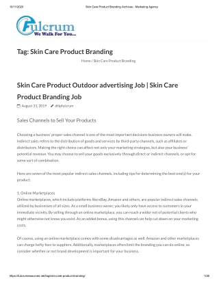 Skin Care Product Branding Company in Mumbai