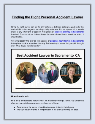 Finding the Right Personal Accident Lawyer