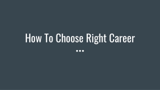 How To Choose Right Career