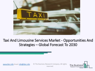 Taxi And Limousine Services Market, Industry Trends, Revenue Growth, Key Players Till 2030