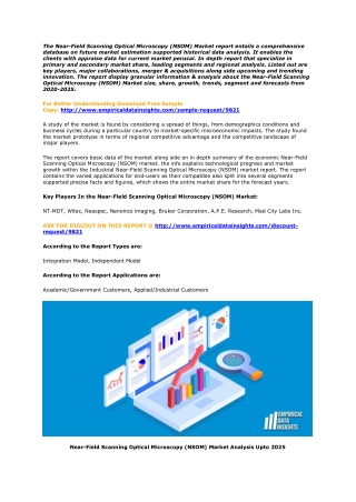 Near-Field Scanning Optical Microscopy (NSOM) Market Forecast and Prognostication to (2020-2025)