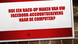 HOE EEN BACK-UP MAKEN VAN UW FACEBOOK-ACCOUNTGEGEVENS NAAR DE COMPUTER?