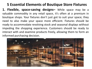 5 Essential Elements of Boutique Store Fixtures