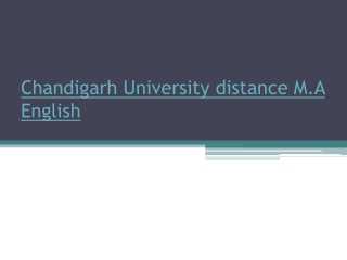 CHANDIGARH UNIVERSITY DISTANCE M.A ENGLISH