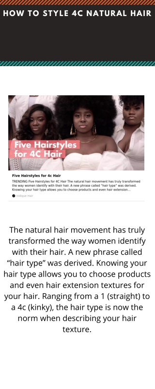 Five Hairstyles for 4C Hair