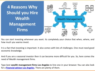 4 Reasons Why Should you Hire Wealth Management Firms