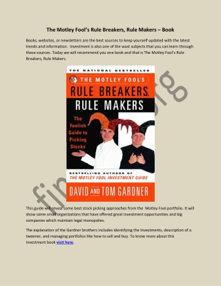 The Motley Fool’s Rule Breakers, Rule Makers