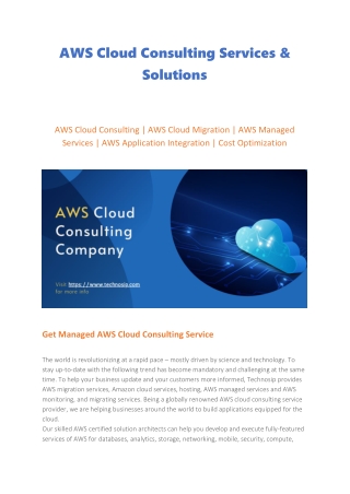 AWS Cloud Consulting Services in NYC and NJ - Technosip