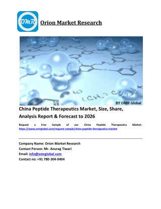 China Peptide Therapeutics Market Trends, Size, Competitive Analysis and Forecast 2020-2026