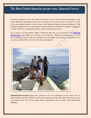 The Best Guided Santorini private tours, Santorini Greece